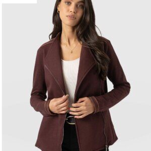 Saint & Sofia Cotton Biker Jacket (Maroon) (US Size 6/UK Size 10)